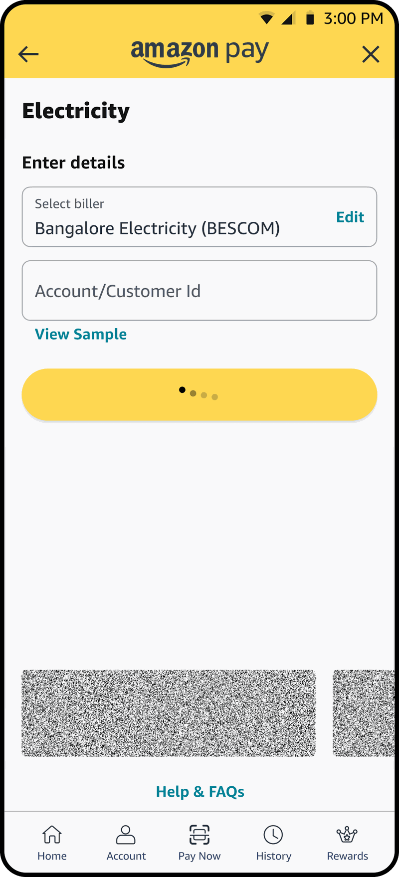 Saving biller details in progress