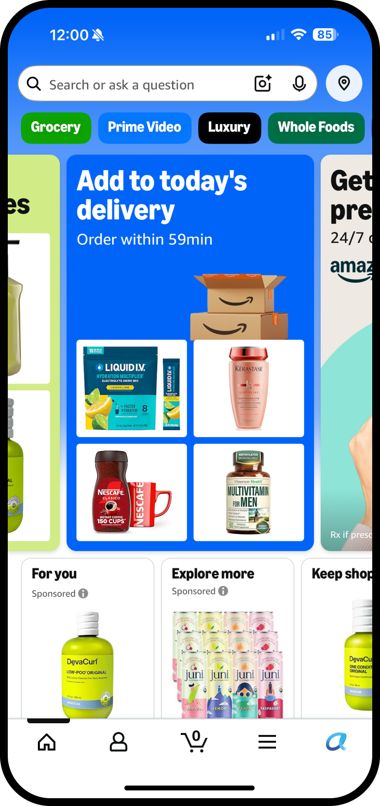 Add to delivery screen 1
