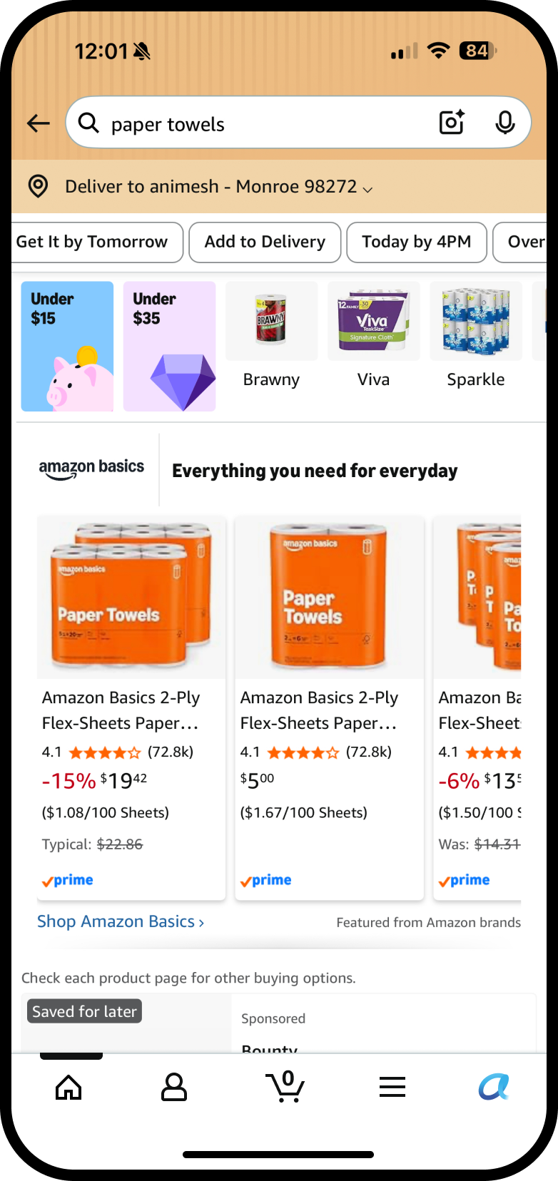 Add to delivery screen 5